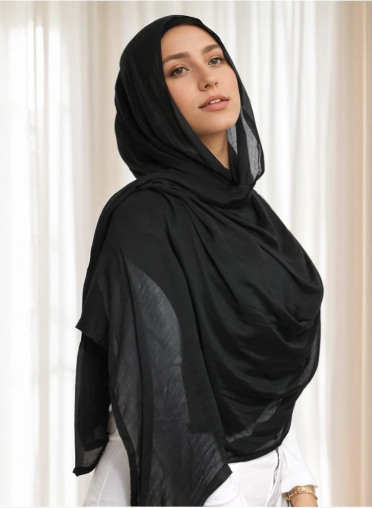 Rayon Hijabs Scarf Solid Headscarf Wraps Muslim Women Hijab Islamic Turban Headbands - Image 3