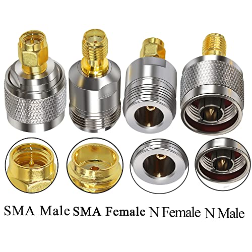 TUOLNK SMA to N Antenna Coax Adapter, Type N to SMA Coax Cable Connectors, N Male/Female to SMA Male/Female Coax Adapter Kit 4 Type Set for Radio transceivers, FPV Antennas, WiFi Antenna, LMR - Image 5