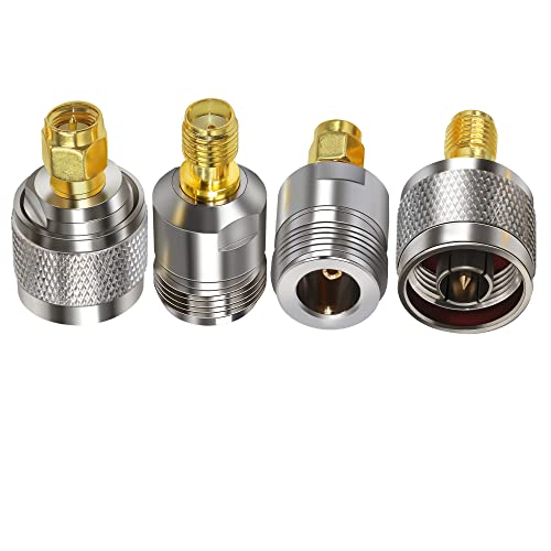 TUOLNK SMA to N Antenna Coax Adapter, Type N to SMA Coax Cable Connectors, N Male/Female to SMA Male/Female Coax Adapter Kit 4 Type Set for Radio transceivers, FPV Antennas, WiFi Antenna, LMR - Image 1