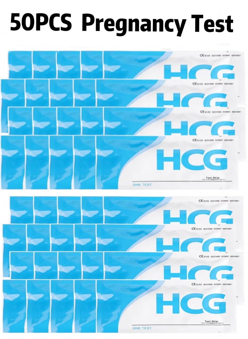 HCG 50 Pcs Pregnancy Test Strips, Early Detection Pregnancy Tests Kit, Highly Accurate Fast Results - Image 1