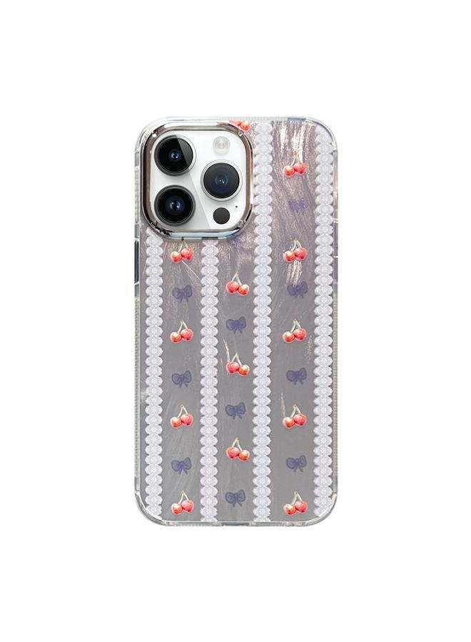 Case Cover For iPhone 14 Pro Cooling Flash Feather TPU + PC Phone Case Cherry