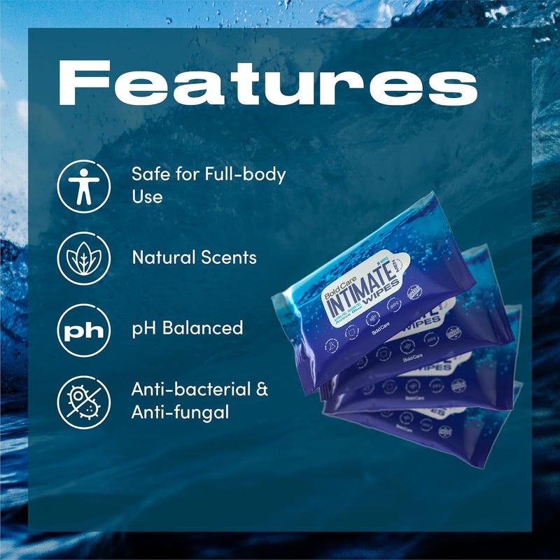Bold Care Active Blue Intimate Wipes for Men - Image 3