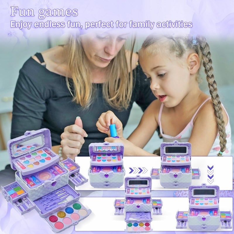Mrabbitoo Kids Makeup Sets for Girls 5-8 - Washable Makeup for Kids 8-12, Maquillaje para NiÃ±as, Play Make Up Kit, Toys for Little Girl, Princess Toddler Kid Stuff, Ages 3456789 10 Year Old Girl Birthday Gifts - Image 4