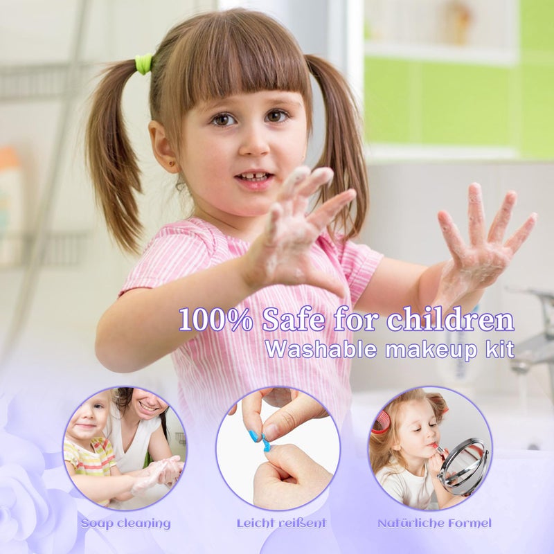 Mrabbitoo Kids Makeup Sets for Girls 5-8 - Washable Makeup for Kids 8-12, Maquillaje para NiÃ±as, Play Make Up Kit, Toys for Little Girl, Princess Toddler Kid Stuff, Ages 3456789 10 Year Old Girl Birthday Gifts - Image 5