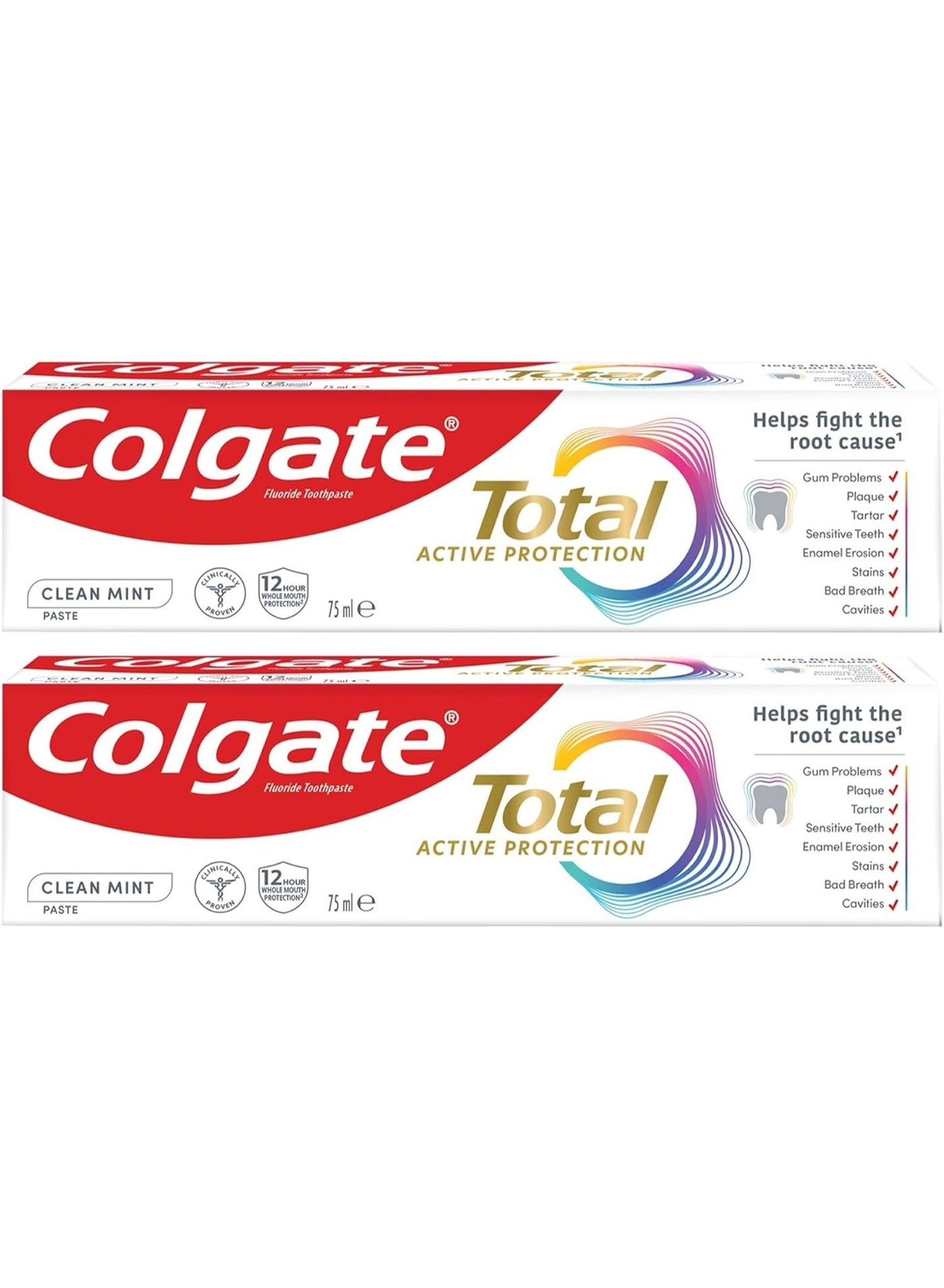COLGATE TOTAL ACTIVE PROTECTION CLEAN MINT 75 ML x 2 PC PACK
