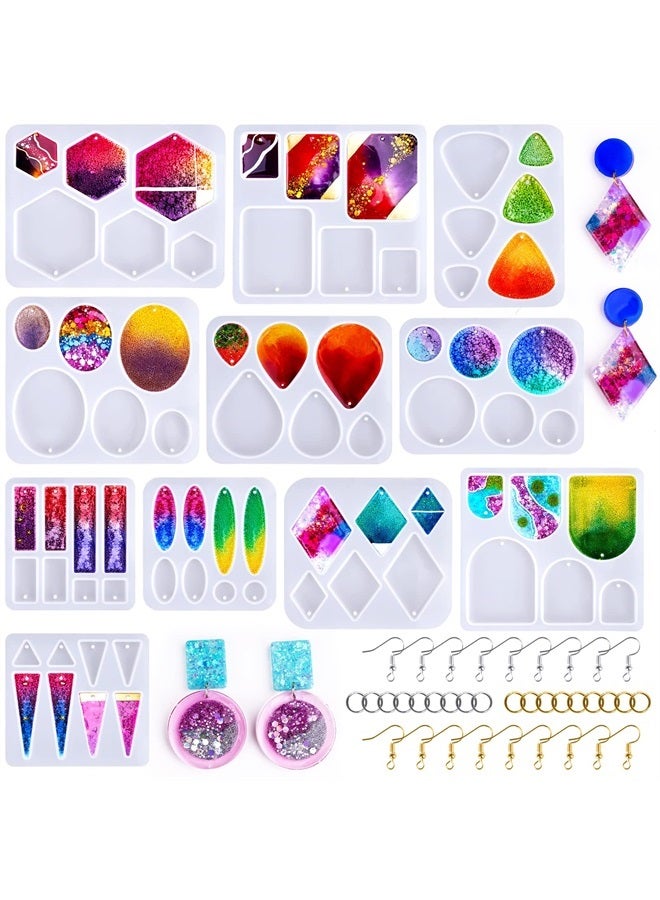 LET'S RESIN Resin Earring Mold, 171 Pcs Resin Jewelry Molds Making Kit with 11 Pack Variety Shape Resin Molds Silicone, Earring Molds for Epoxy Resin, Pendant, Earrings, Necklace, Keychains - Image 1