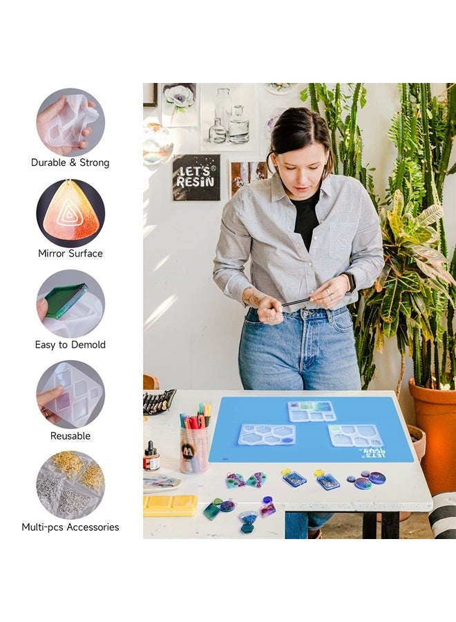 LET'S RESIN Resin Earring Mold, 171 Pcs Resin Jewelry Molds Making Kit with 11 Pack Variety Shape Resin Molds Silicone, Earring Molds for Epoxy Resin, Pendant, Earrings, Necklace, Keychains - Image 5