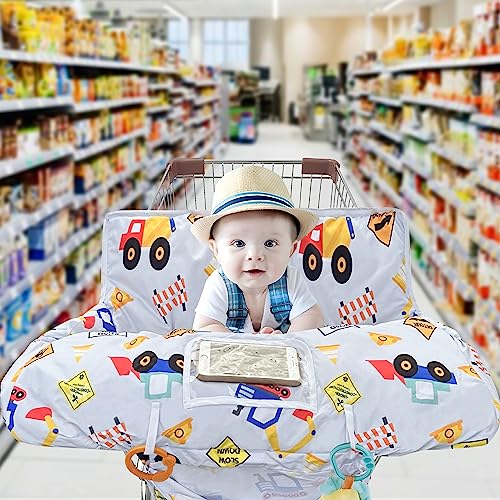 gxfcymxbd Shopping Cart Cover for Baby,2-in-1 High Chair Cover with Portable Cloth Bag,Cart Seat Pad for Babies Grocery Cushion Cover Restaurant,Suitable for All Supermarkets - Image 2
