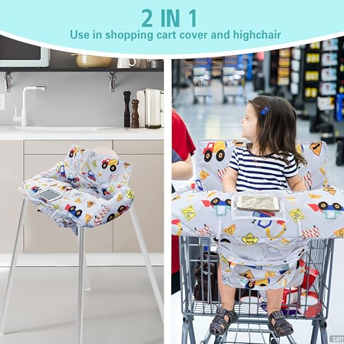 gxfcymxbd Shopping Cart Cover for Baby,2-in-1 High Chair Cover with Portable Cloth Bag,Cart Seat Pad for Babies Grocery Cushion Cover Restaurant,Suitable for All Supermarkets - Image 3