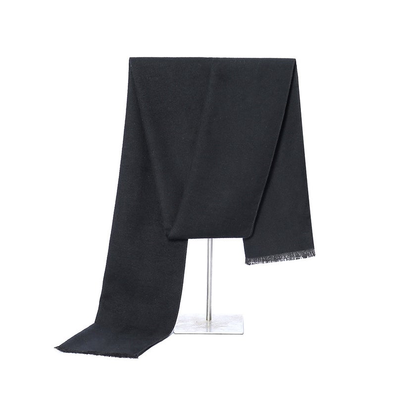 Winter Men'S Scarf Casual Business Brushed Warm Solid Color Scarf Versatile Scarf - Image 1