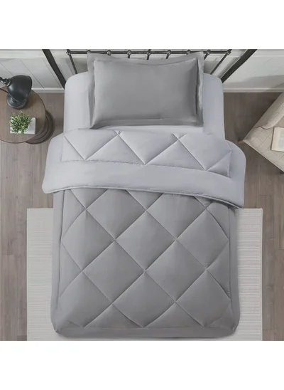 Donetella Bedding Comforter Set, Single Size 170x230 cm - 2-Pcs Solid Quilted Bed Set, Microfiber Fabric - 1 Comforter and 1 Pillow Sham