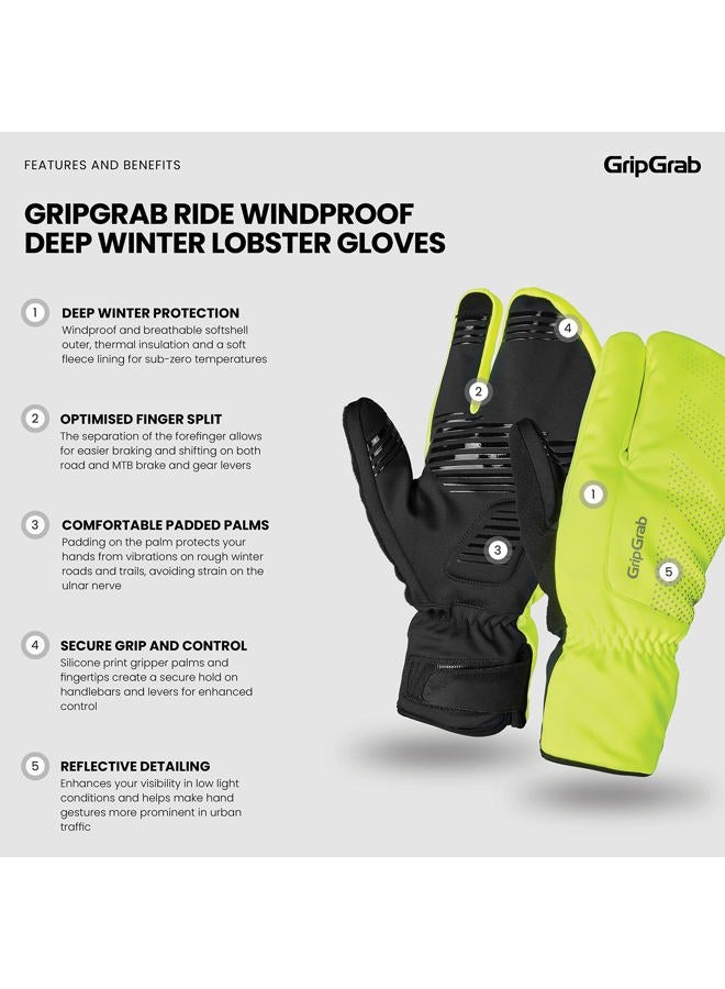 GripGrab Ride Windproof Deep Winter Lobster 3-Finger Cycling Gloves - Image 2