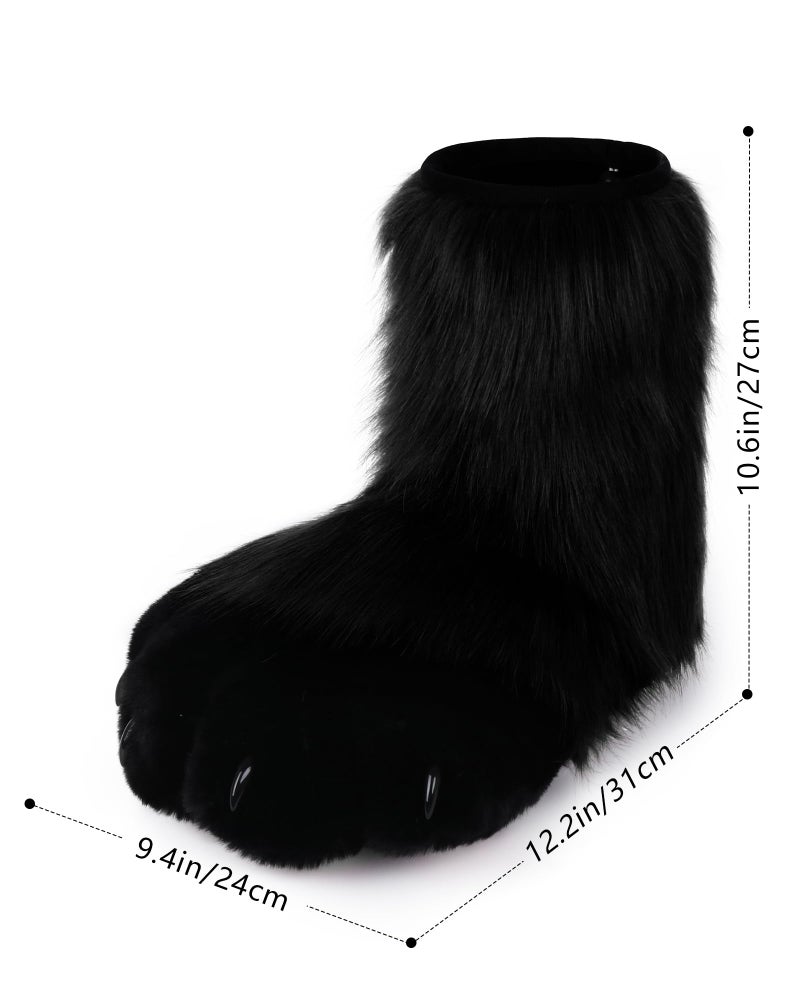BNLIDES Cosplay Animal Cat Wolf Dog Fox Fursuit Feet Paw Claw Shoes Furry Boots Costume Accessories for Adult (Black Pink) - Image 4