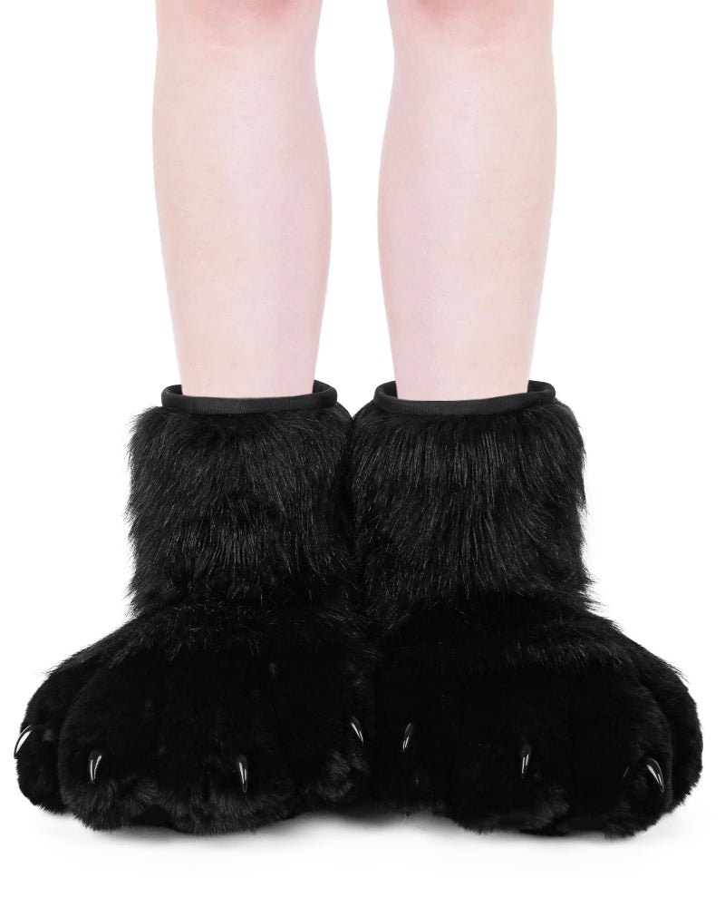 BNLIDES Cosplay Animal Cat Wolf Dog Fox Fursuit Feet Paw Claw Shoes Furry Boots Costume Accessories for Adult (Black Pink) - Image 2