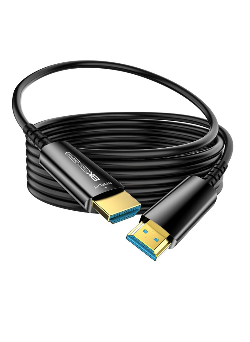 كابل HDMI من الألياف البصرية بطول 100 قدم - كابل HDMI 2.1 رفيع للغاية بسرعة 48 جيجابايت/ثانية، يدعم 8K@60Hz و4K@120Hz، HDR ديناميكي، eARC، HDCP 2.2 و2.3  - Image 1