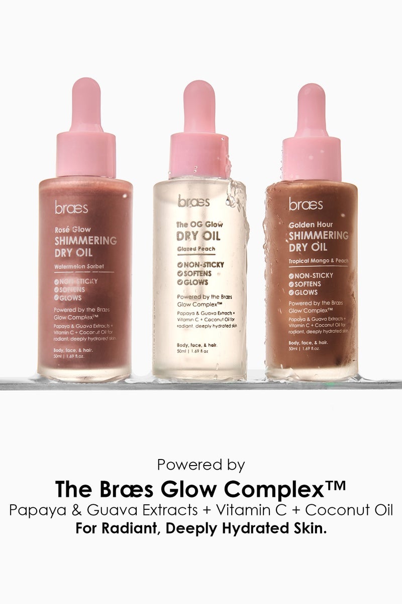 Braes GOLDEN HOUR SHIMMERING DRY OIL - TROPICAL MANGO & PEACH (50 ML) - Image 3