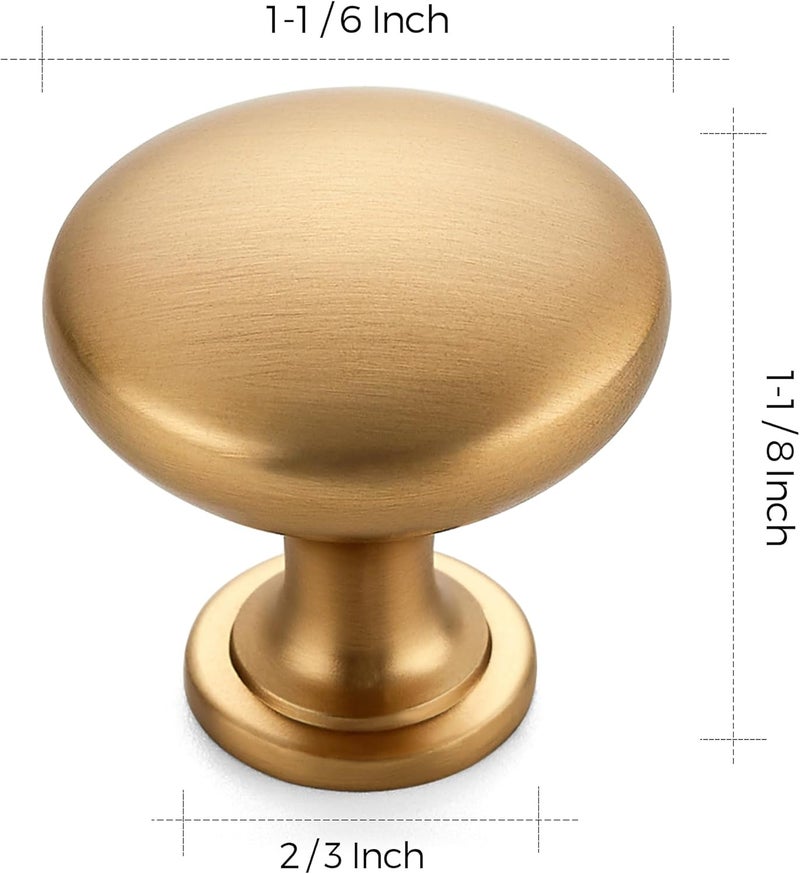 Ravinte 50 Pack Champagne Bronze Round Zinc Cabinet Knobs for Kitchen Bathroom Closet Dresser Cabinets - Image 3