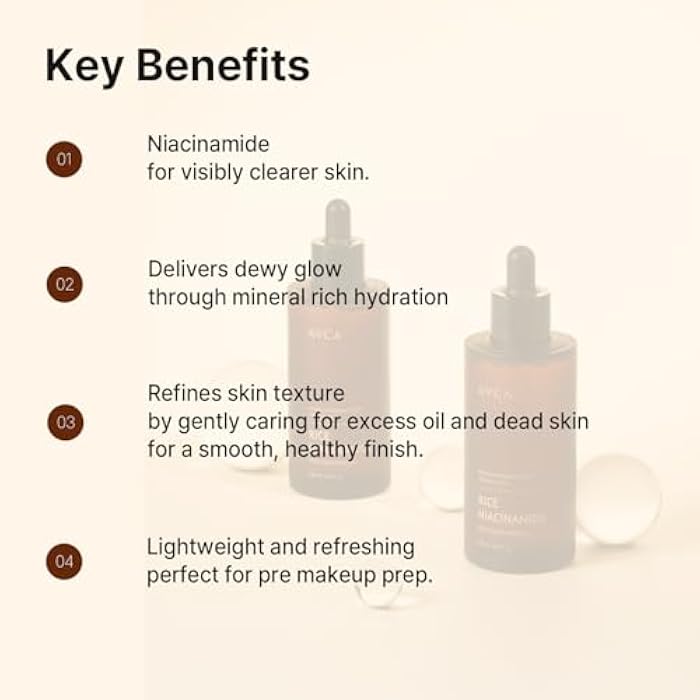 AVCA Rice + Niacinamide Serum - Radiance-Boosting Face Serum with Rice Extract, 5% Niacinamide, Lightweight Hydration, Helps Refine the Look of Texture & Oil, 100 mL (3.38 fl oz) - Image 3