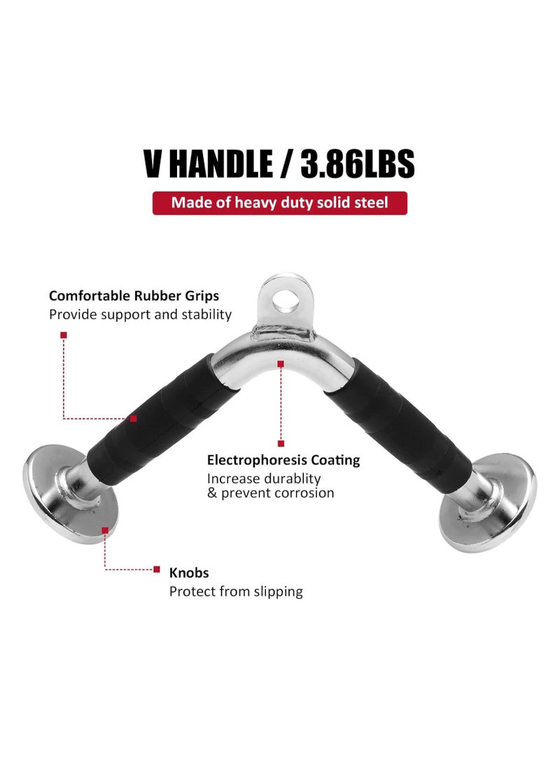 Generic - PUMP-KING V Press Down Bar Cable Attachment V-shaped Exercise Bar Strength Training Handle Attachment for Home Gym Equipment Weightifting Workout V Bar Pully Cable Attachment - Image 1