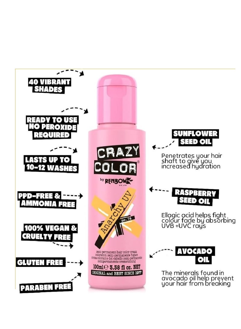 Crazy Color Vegan and Cruelty Free Semi Permanent Hair Colour Temporary Dye for Pre-lightened or Blonde Hair 100 - Image 4