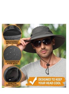 DMG TECH Sun Hat for Men/Women, Summer Outdoor Sun Protection Wide Brim Bucket Hat Waterproof Breathable Packable Boonie Hat for Safari Fishing Hiking Beach Golf  - Image 5