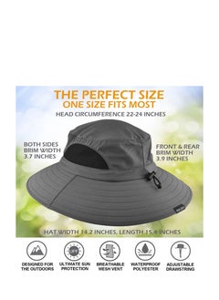 DMG TECH Sun Hat for Men/Women, Summer Outdoor Sun Protection Wide Brim Bucket Hat Waterproof Breathable Packable Boonie Hat for Safari Fishing Hiking Beach Golf  - Image 4