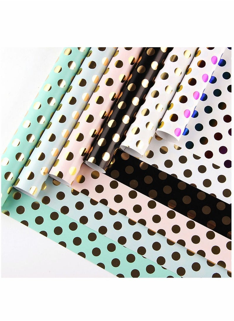 HomarKet Polka Dot Colorful Bronzing Gift Wrapping Paper Polka Dot Valentine's Day Birthday Gift Wrapping Paper Set  - Image 3