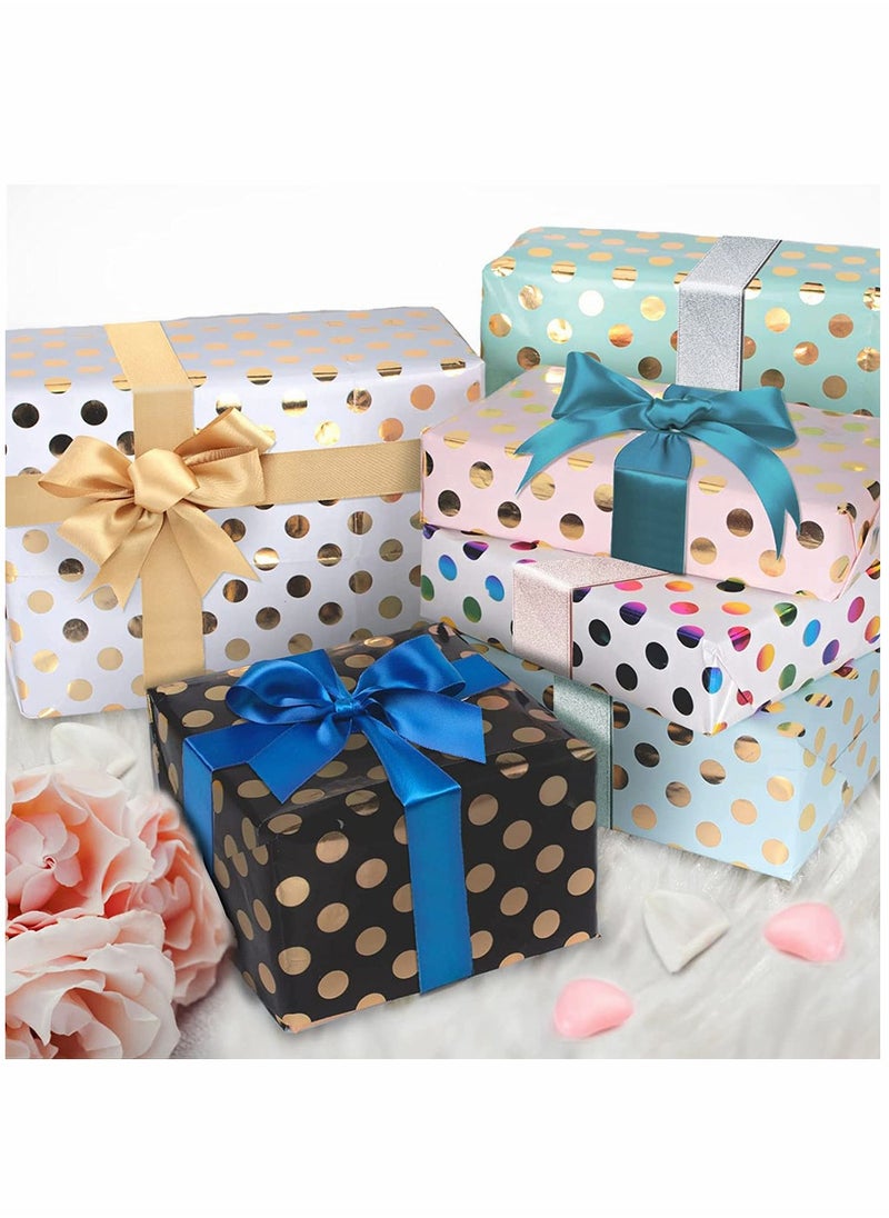 HomarKet Polka Dot Colorful Bronzing Gift Wrapping Paper Polka Dot Valentine's Day Birthday Gift Wrapping Paper Set  - Image 2