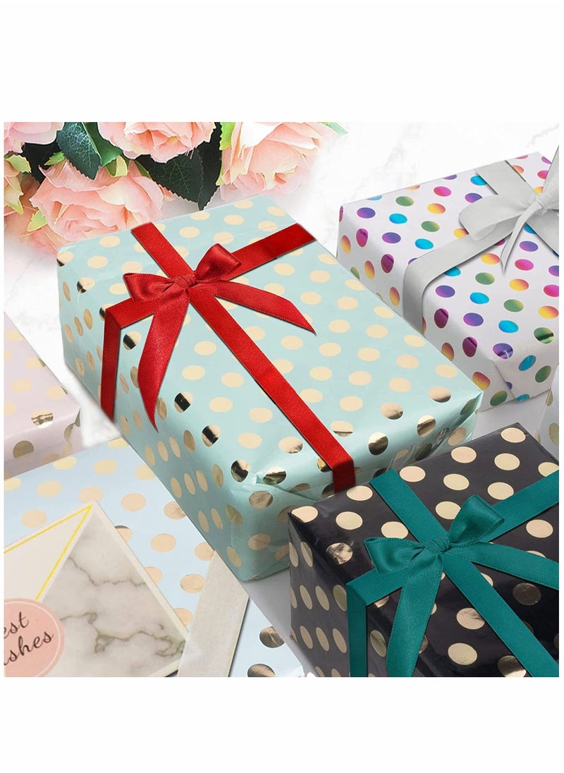 HomarKet Polka Dot Colorful Bronzing Gift Wrapping Paper Polka Dot Valentine's Day Birthday Gift Wrapping Paper Set  - Image 5
