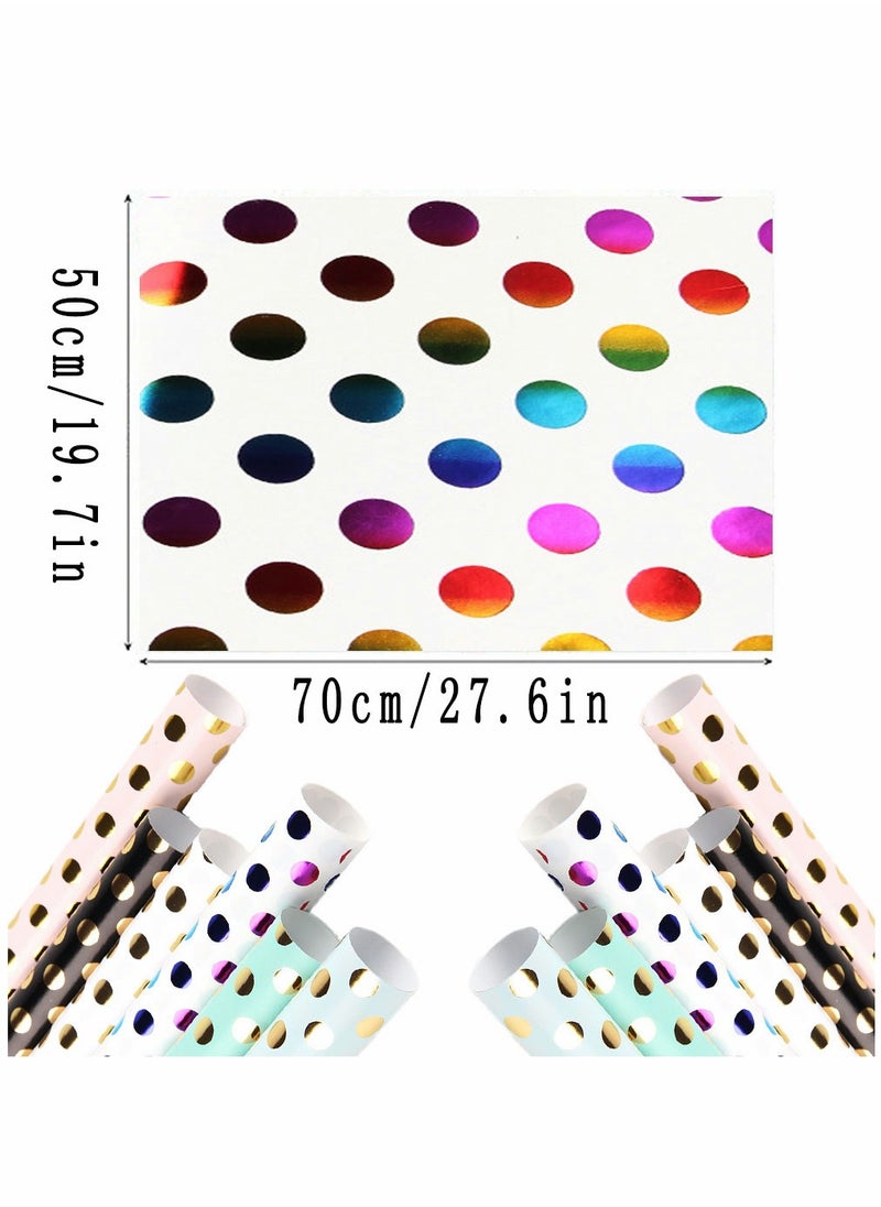 HomarKet Polka Dot Colorful Bronzing Gift Wrapping Paper Polka Dot Valentine's Day Birthday Gift Wrapping Paper Set  - Image 4