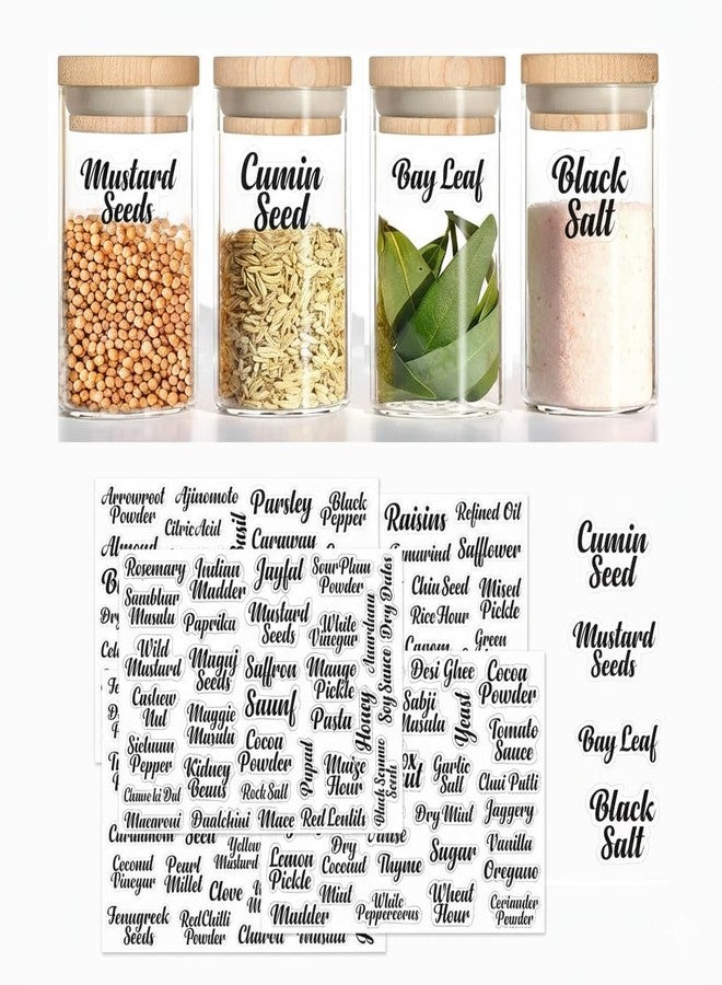 Fliptic Waterproof Transparent Printed Mason Jars Labels Kitchen Pantry Spice Jars Glass Bottles ? Best Stickers & Organizing Label Pack of 150, 150 Labels - Image 2