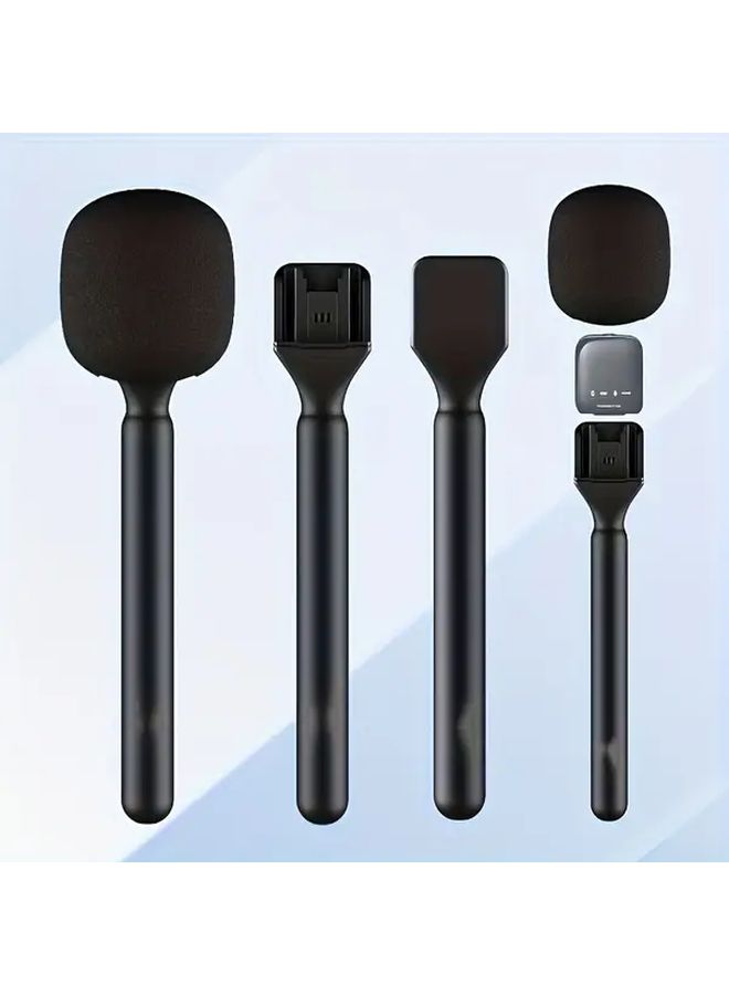 Black Wireless Microphone Stand Durable Portable Holder Ergonomic Design - Image 1