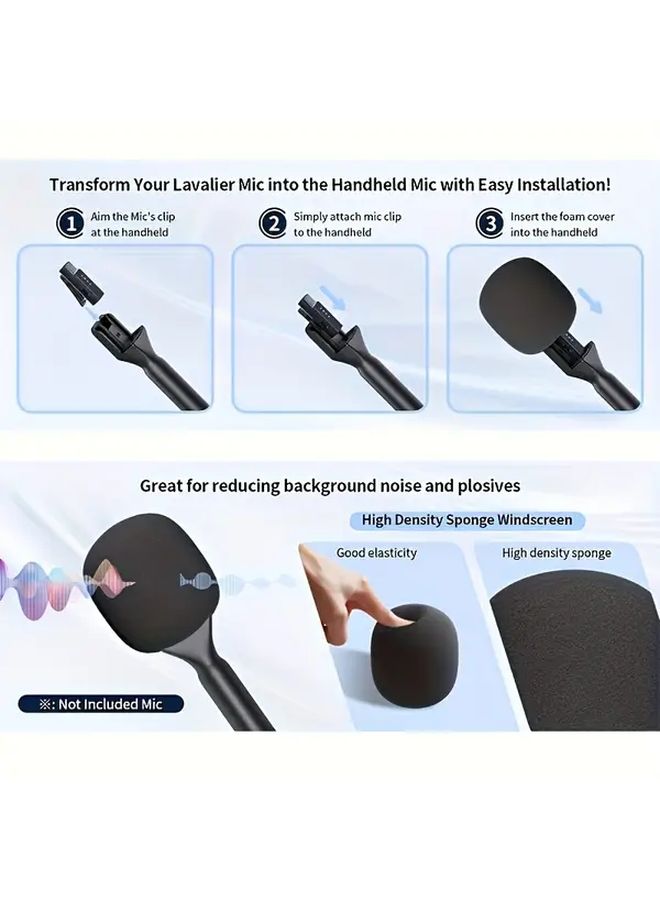 Black Wireless Microphone Stand Durable Portable Holder Ergonomic Design - Image 4