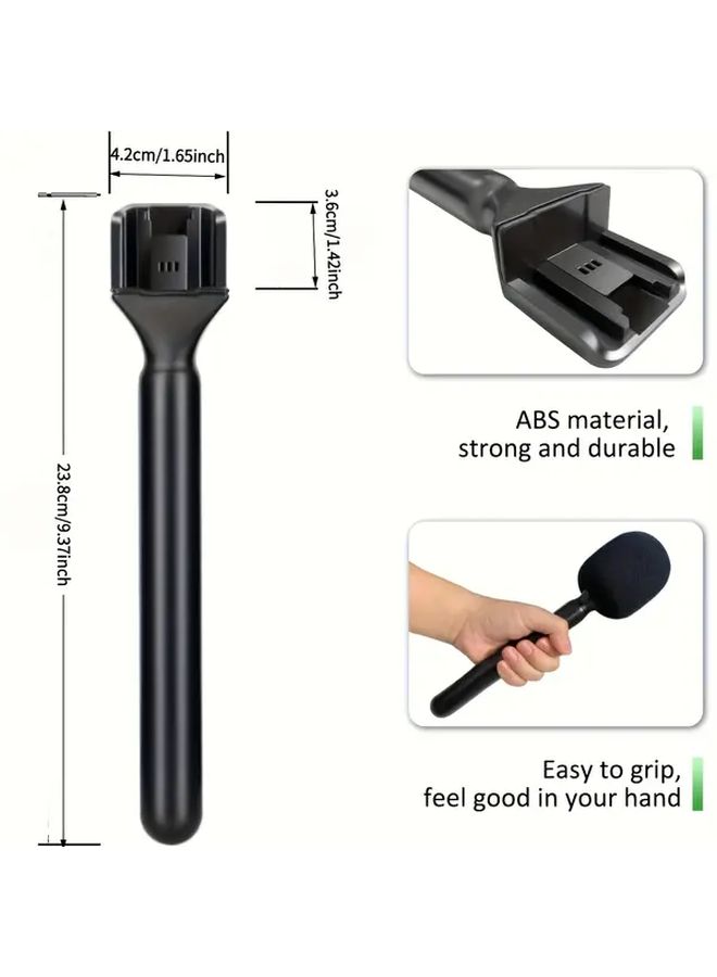 Black Wireless Microphone Stand Durable Portable Holder Ergonomic Design - Image 2