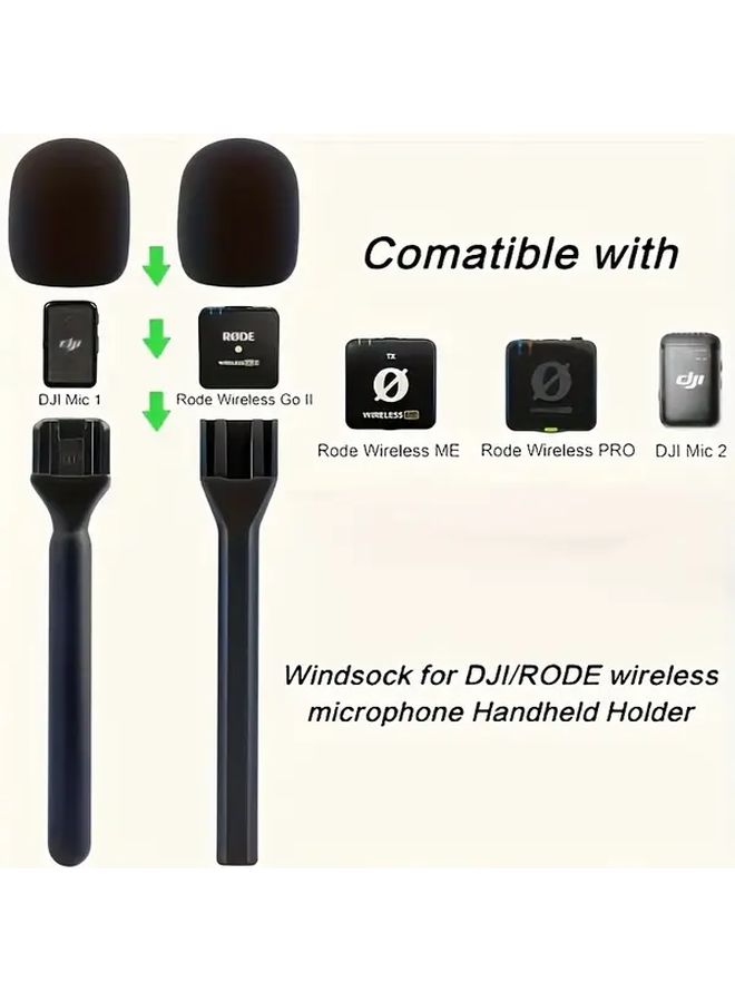 Black Wireless Microphone Stand Durable Portable Holder Ergonomic Design - Image 5