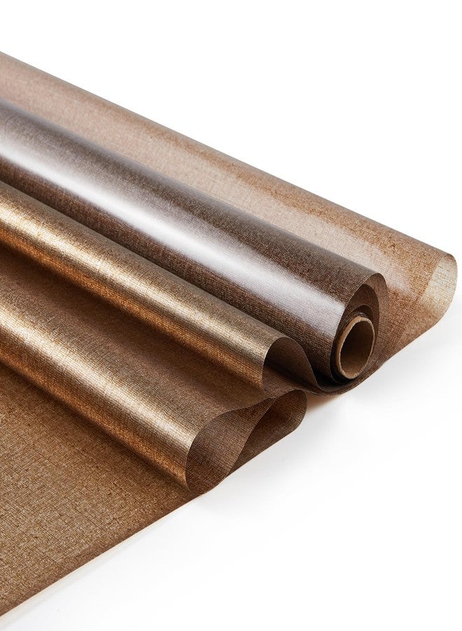 LEMON CLOUD Window Film No Adhesive Removable,Decorative Privacy Window Film,Texture Privacy Glass Film for Bathroom Office Home (17.5x78.7inches, Brown) - Image 2