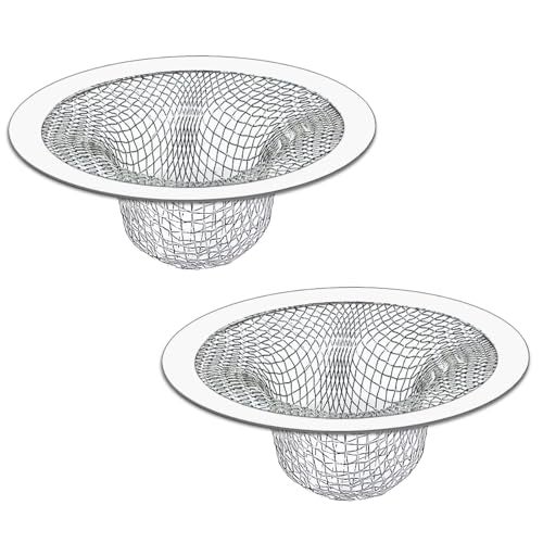 Seatery 2PCS Tub Drain Hair Catcher - 2.75 inch Shower Drain Mesh Strainer, Stainless Steel Shower Bathtub Drain Cover, Bathroom Sink Strainer Filter Basket for Bathroom Sink, Wash Basin Floor Drain - Image 1