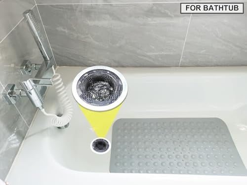 Seatery 2PCS Tub Drain Hair Catcher - 2.75 inch Shower Drain Mesh Strainer, Stainless Steel Shower Bathtub Drain Cover, Bathroom Sink Strainer Filter Basket for Bathroom Sink, Wash Basin Floor Drain - Image 4