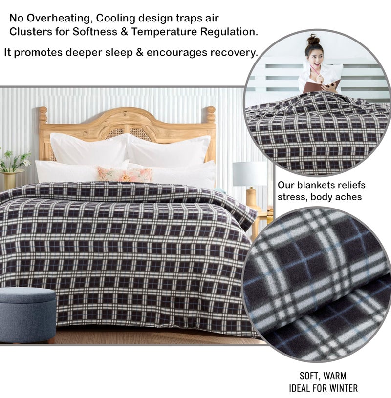 CHANDRAVATI Fleece|| Quilt Cover/Duvet Cover/Rajai Cover/Blanket Cover for Winters (MC-Grey, 60x90) - Image 2