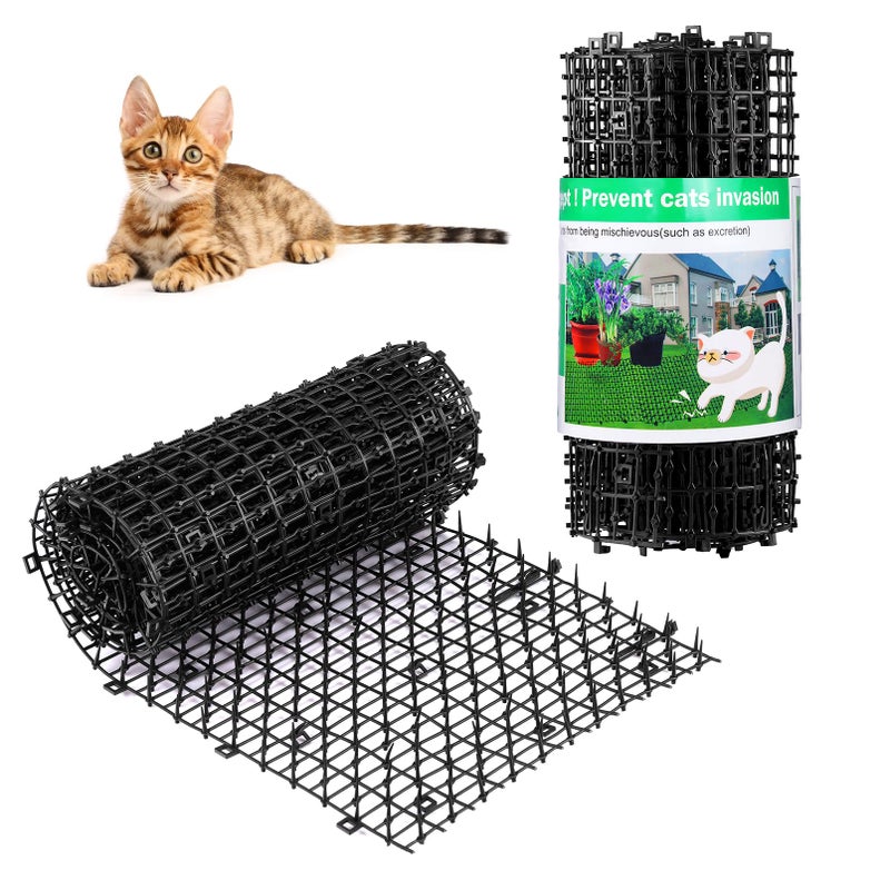 Aurnoet Cat Scat Mat with Spikes 65FT Cat Deterrent Mats Plastic Scat Mat for Dogs and Cats Spike Deterrent - Image 2