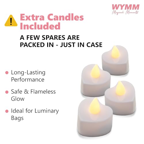 WYMM It Was Always You Light Up Letters with 30 Tea Lights Candles and 1000 Red & Pink Rose Petals - Luminary Bags Engagement Party Decorations & Anniversary Decorations Ideal Gift For Men & Women - Image 3