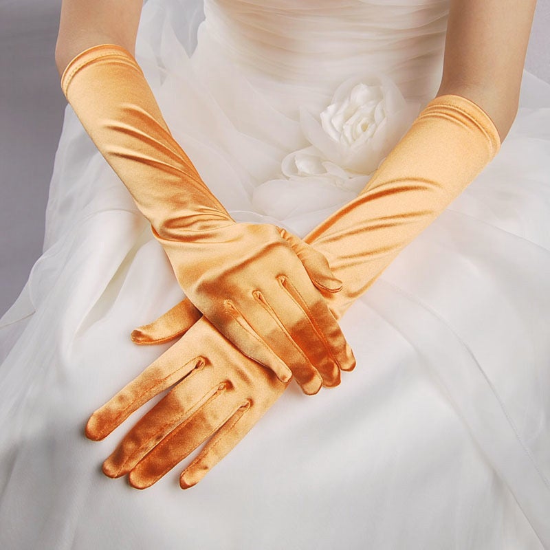 Bridal Gloves Wholesale Multicolor Wedding Orange 