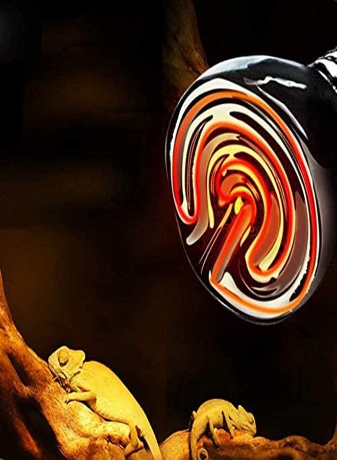 Qixivcom 2-Packs 50W Black Ceramic Heat Lamp Mini Reptile Heat Lamp Bulbs E26/E27 Infrared Reptile Heat Emitter Heater Lamp Bulb No Light Lamps for Lizard Brooder Coop Aquarium Habitat Lizard Turtle - Image 4