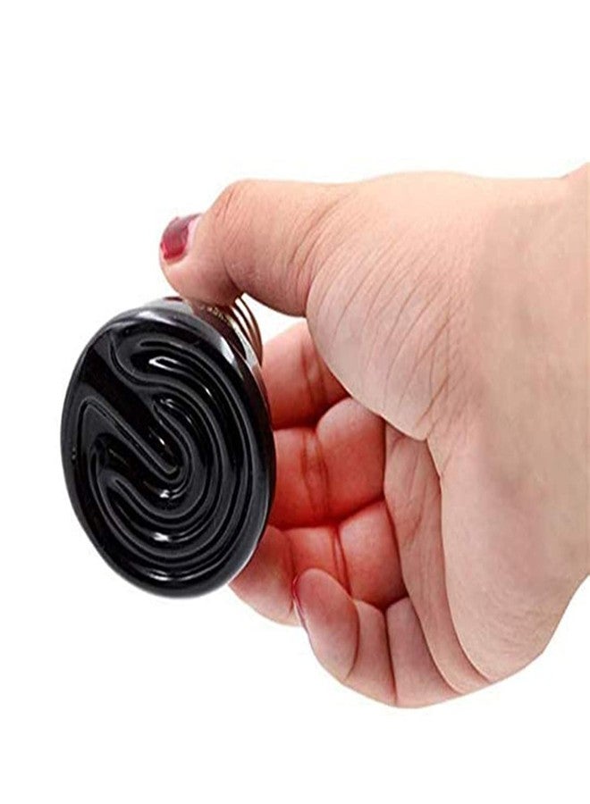 Qixivcom 2-Packs 50W Black Ceramic Heat Lamp Mini Reptile Heat Lamp Bulbs E26/E27 Infrared Reptile Heat Emitter Heater Lamp Bulb No Light Lamps for Lizard Brooder Coop Aquarium Habitat Lizard Turtle - Image 3