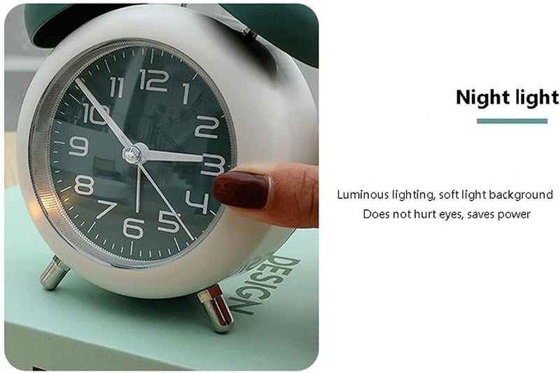 Invite Enterprise Invite Classic Retro Double Bell Alarm Clock, Silent Motion, High Volume, Suitable for Students and Children's Study, Bedroom Cute Alarm Clock (Green, 9*12.5cm/3.5*4.9in) - Image 4