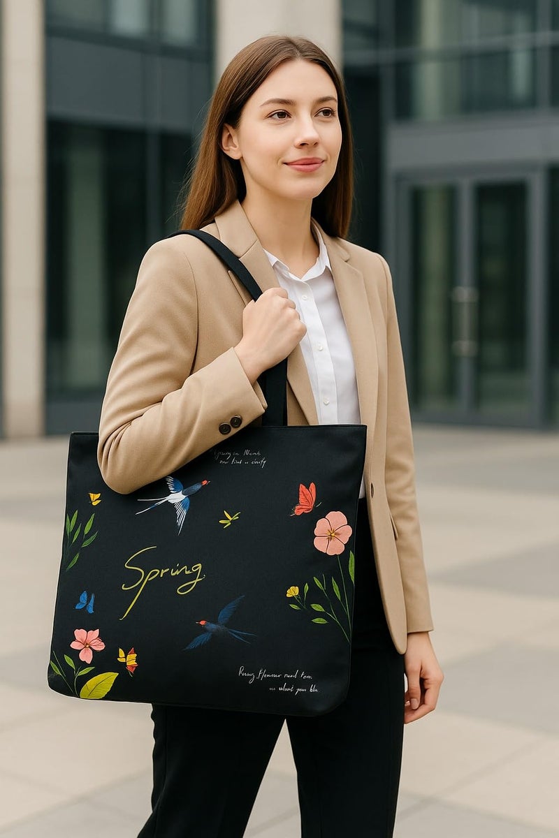 KeepCart Stylish Professional Premium Tote Bag for College, Office, Travel, Shopping, Daily Use Zipper Handbag For Women - Image 2