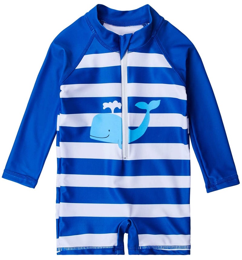 uideazone uideazone Newborn Baby Toddler boys and girls Rash Guard Swimsuit Long Sleeve One Piece Swimsuit with Zipper UPF 50 Sun Protection 36 Months 
