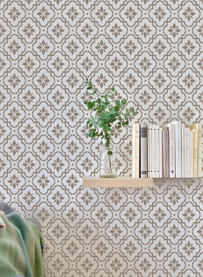 جي جي أس أس ديزاينز قوالب بلاط قابلة لإعادة الاستخدام من GSS Designs مقاس 12 × 12 بوصة مقطوعة بالليزر، قوالب طلاء للأرضيات والجدران والأقمشة والأثاث، قوالب خرسانية مزخرفة للفناء - Image 4