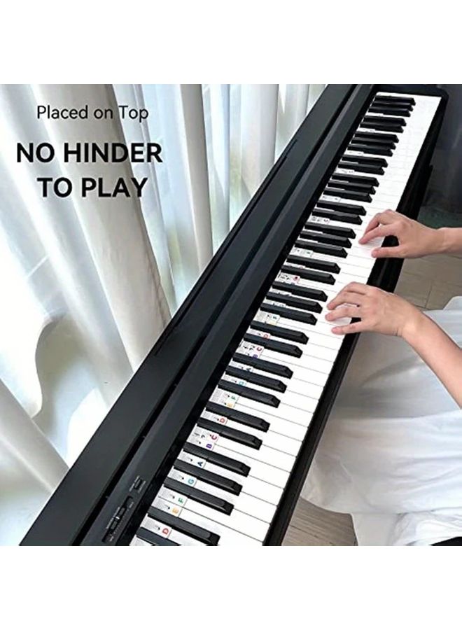 Multicolored Removable Piano Keyboard Note Labels Guide for Beginners 88 Key Full Size Reusable - Image 4
