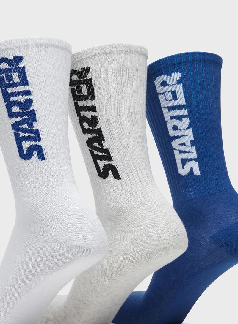 STARTER 3 Pack Logo Crew Socks